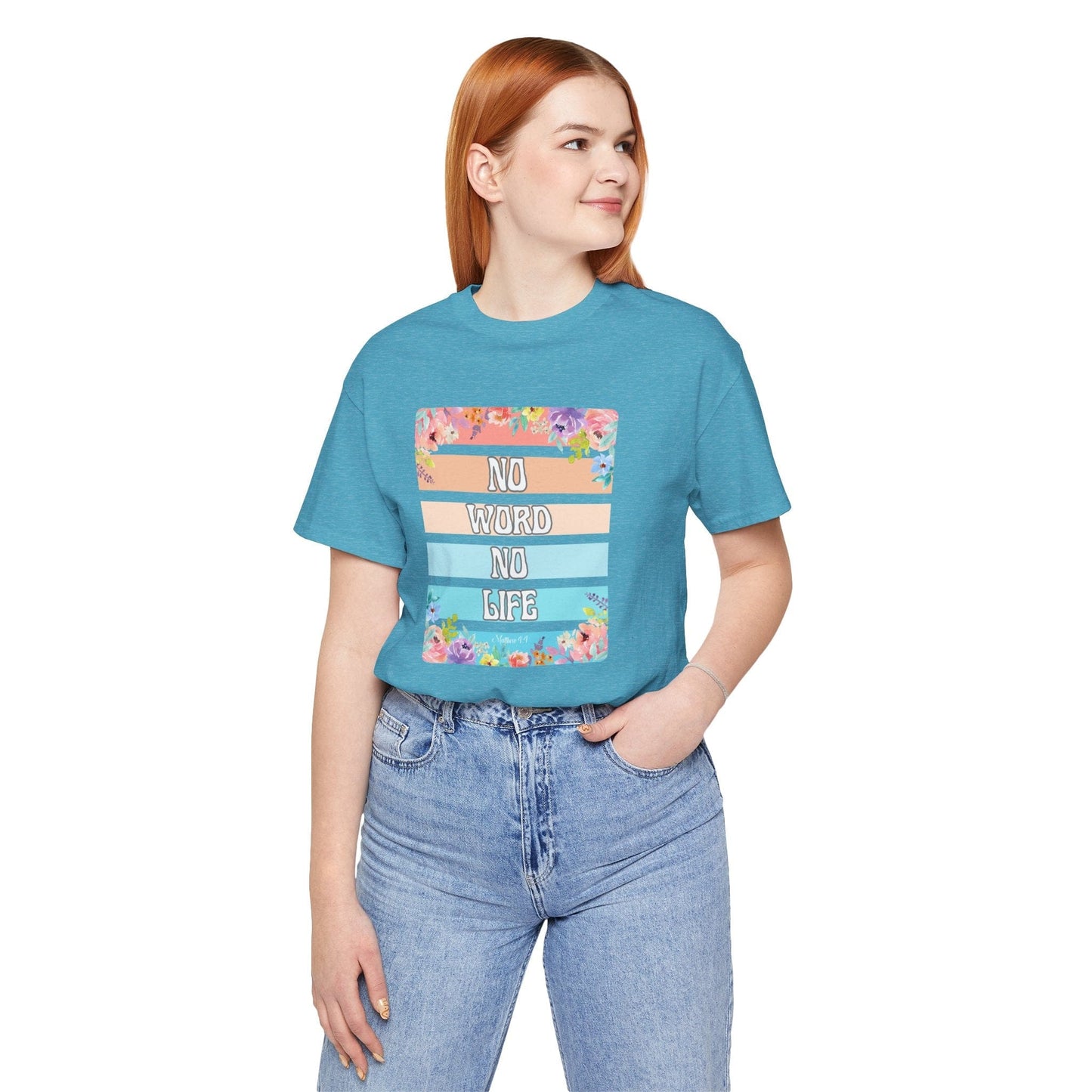 “No Word, No Life” Floral T-Shirt