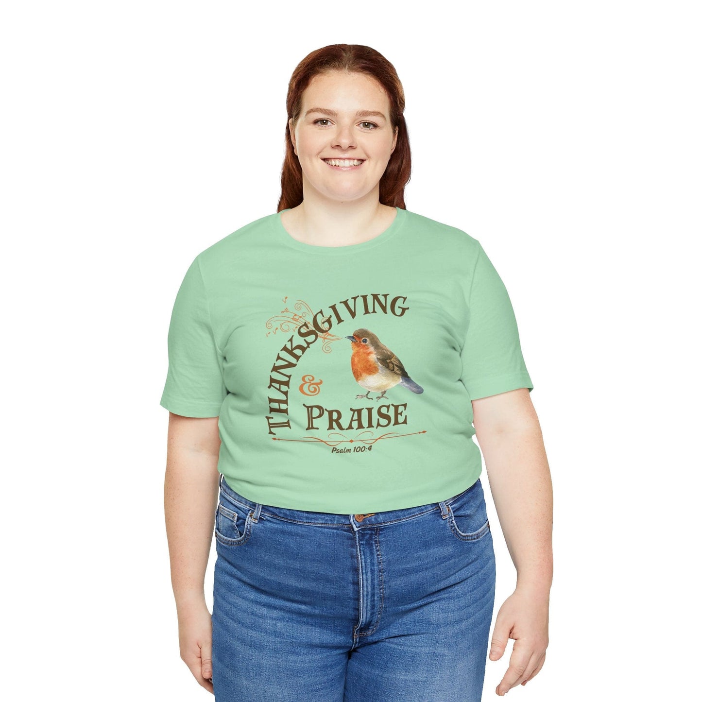 Thanksgiving & Praise T-Shirt | Autumn Christian Apparel Inspired by Psalm 100:4