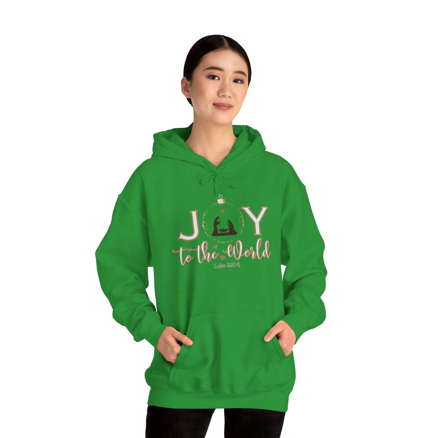 Joy to the World Hoodie | Luke 2:10-11 Nativity Christmas Design