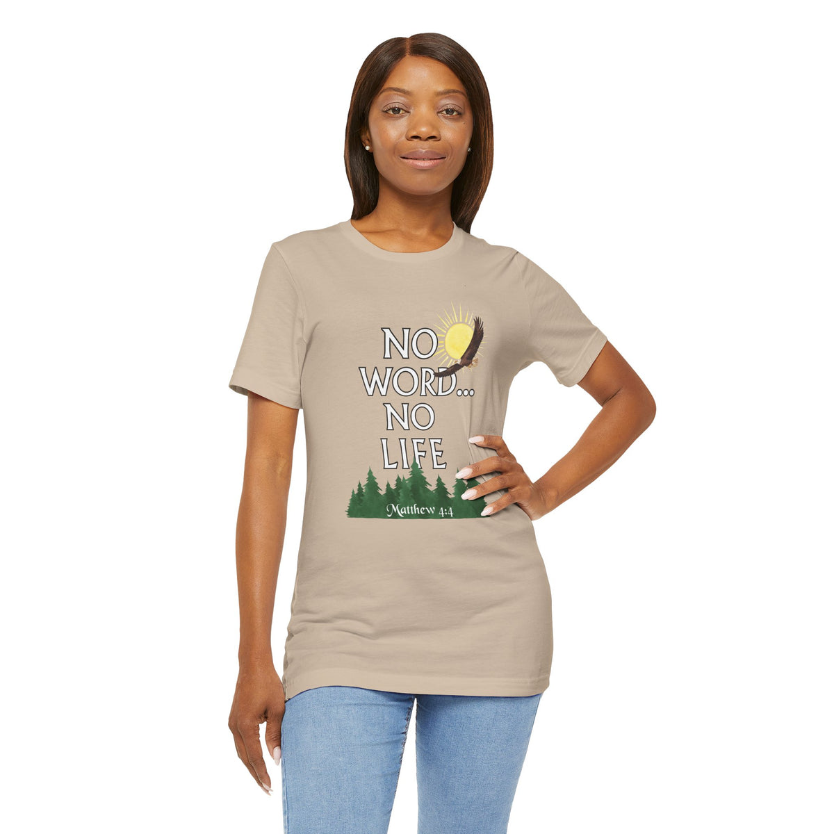 No Word, No Life Bella Canvas Nature T-Shirt | Matthew 4:4  Tee
