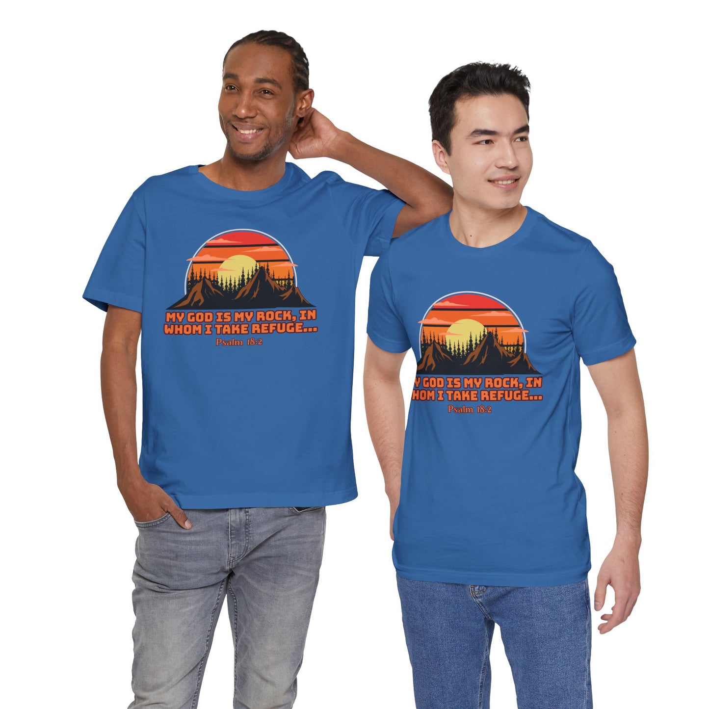 God Is My Rock Bella Canvas T-Shirt | Psalm 18:2 Scripture Art Tee