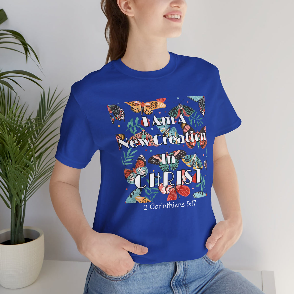 New Creation in Christ Bella Canvas T-Shirt | 2 Corinthians 5:17 Butterfly Tee