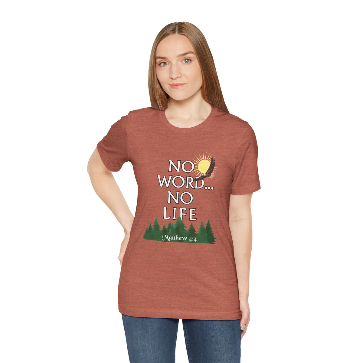 No Word, No Life Bella Canvas Nature T-Shirt | Matthew 4:4  Tee