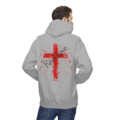 Romans 5:8 “Real Love” Christian Cross Hoodie