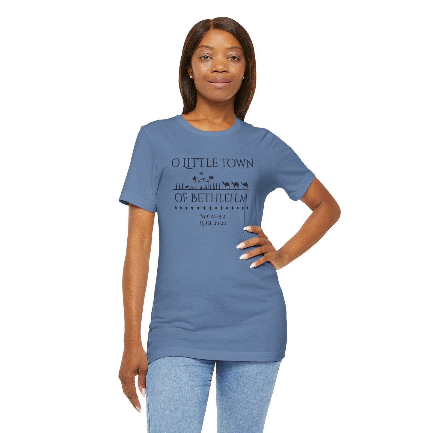 Bethlehem Nativity Christian T-Shirt | Micah 5:2 & Luke 2:1–20 | Faith-Based Christmas Shirt by Truth Sharer