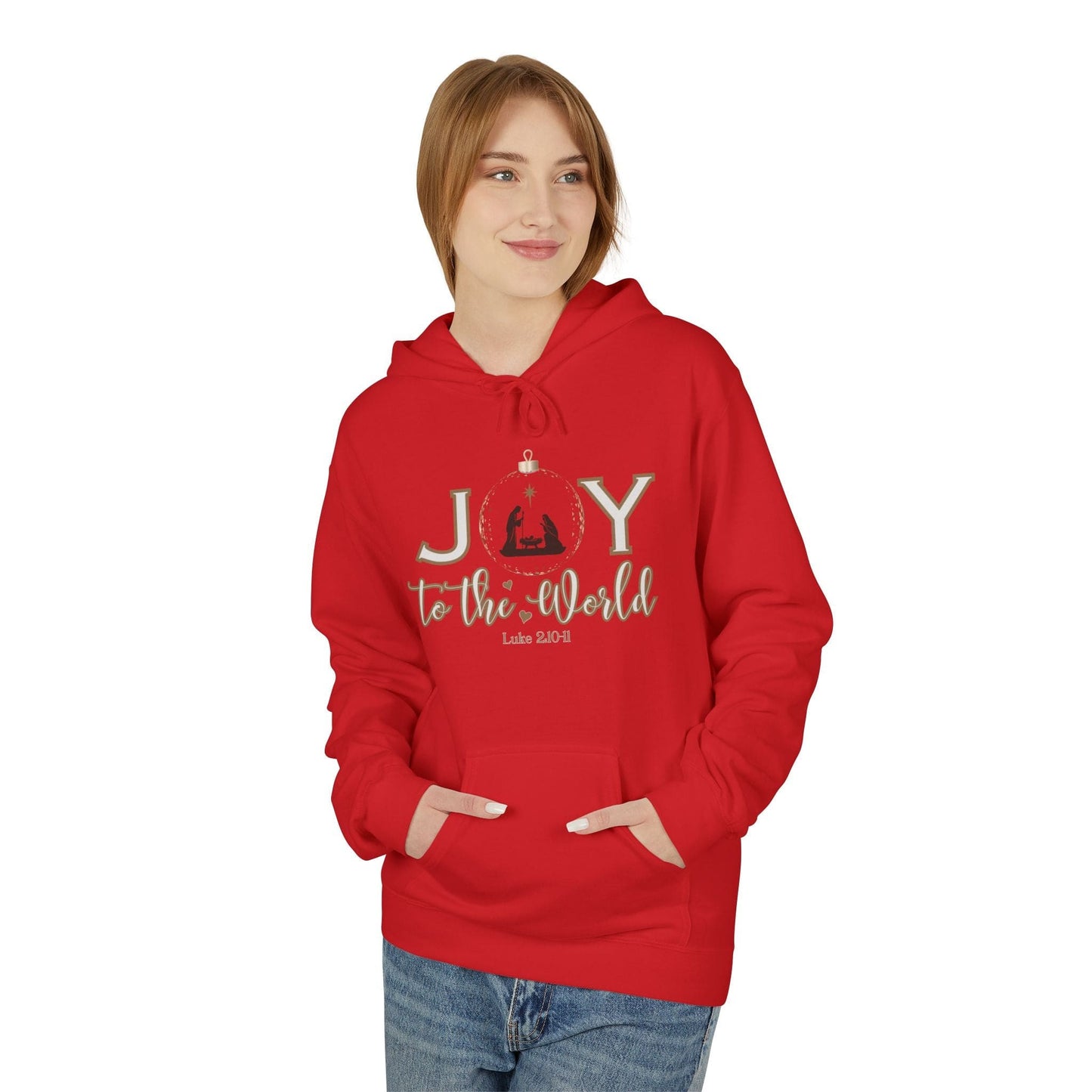 Joy to the World Hoodie | Luke 2:10-11 Nativity Christmas Design