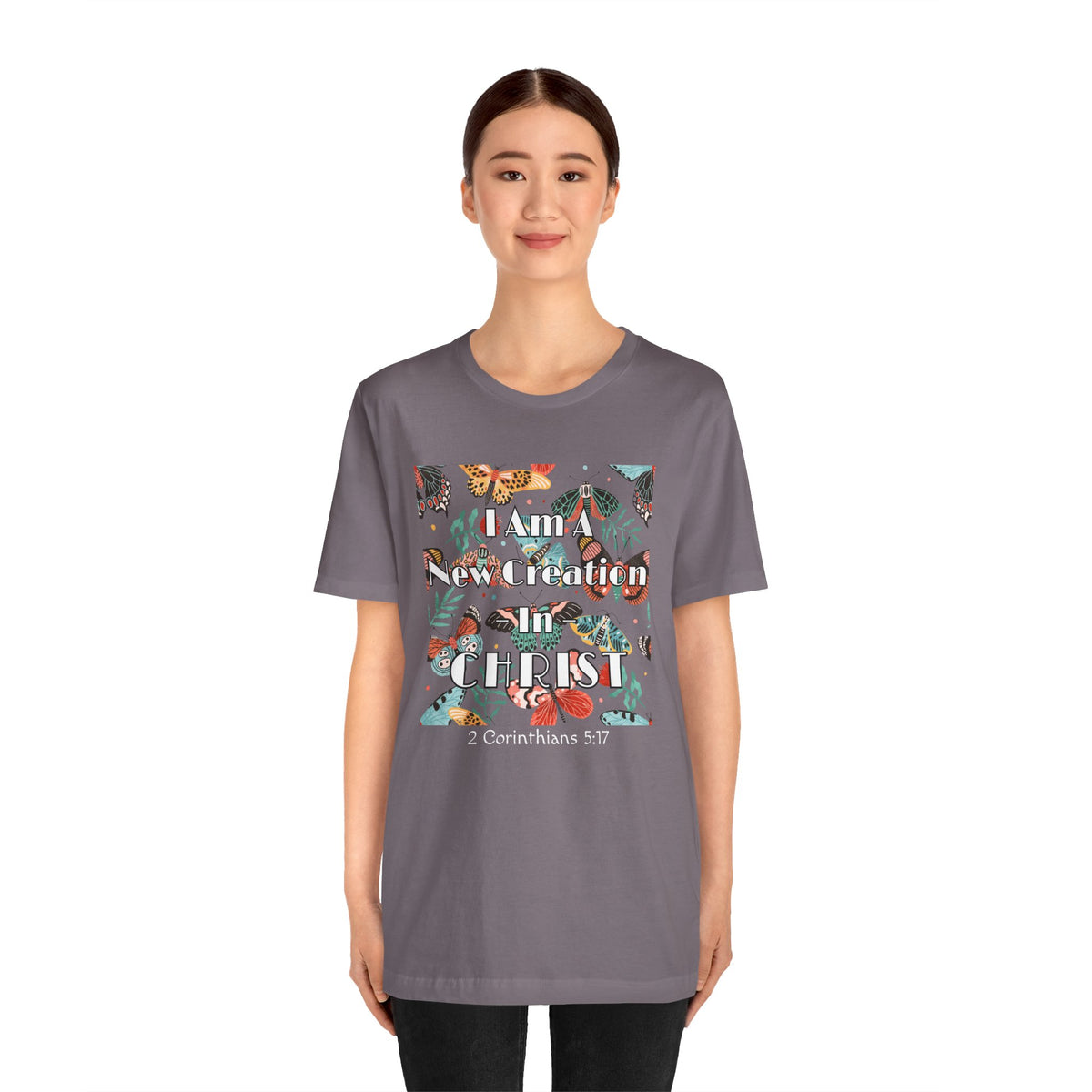 New Creation in Christ Bella Canvas T-Shirt | 2 Corinthians 5:17 Butterfly Tee