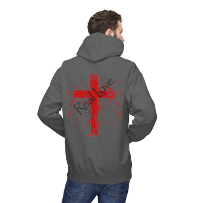 Romans 5:8 “Real Love” Christian Cross Hoodie