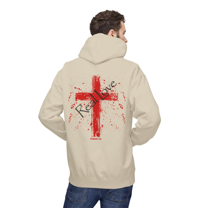 Romans 5:8 “Real Love” Christian Cross Hoodie