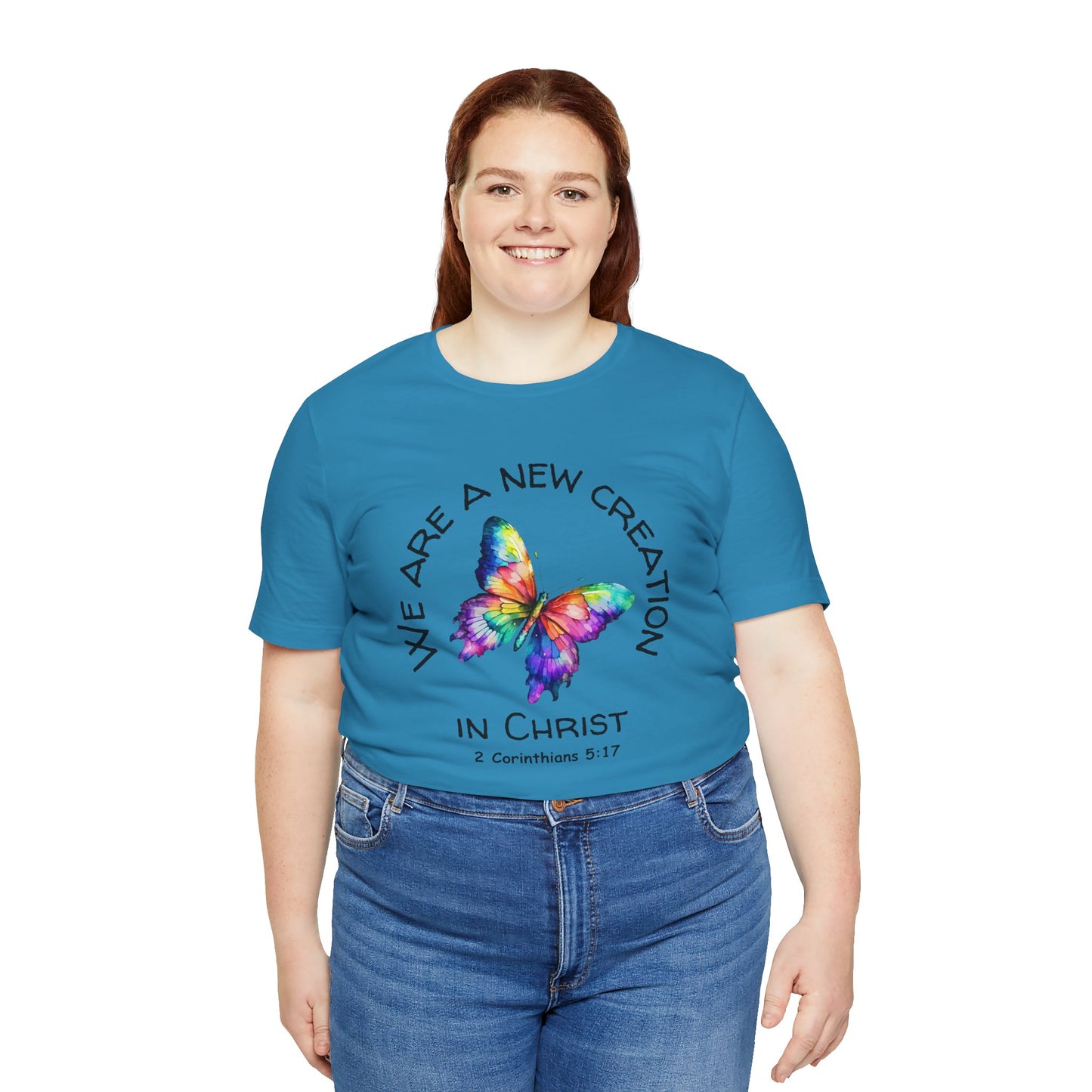 Butterfly New Creation Bella Canvas T‑Shirt | 2 Corinthians 5:17 Christian Faith Tee